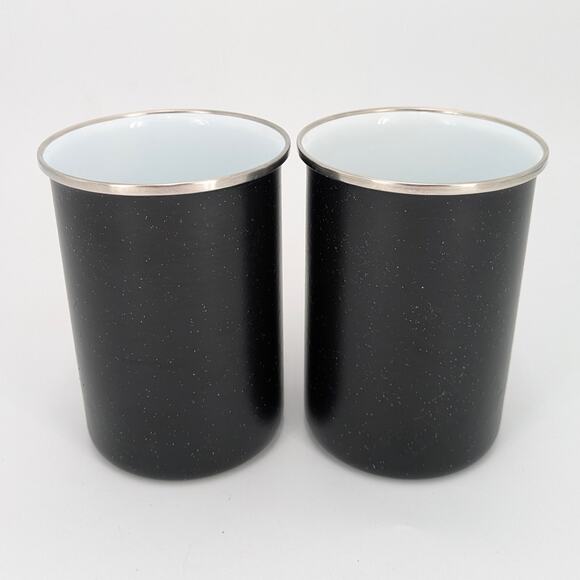 Speckled Enamel Mug 22 oz Metal Coffee Cup Set of 2 Camping Hiking Travel Tea - Picture 3 of 10